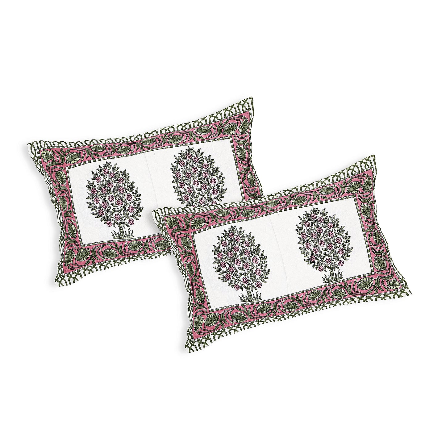 Rosewood Vibes – Premium Cotton Jaipuri Printed Double Bedsheet with 2 Pillow Covers