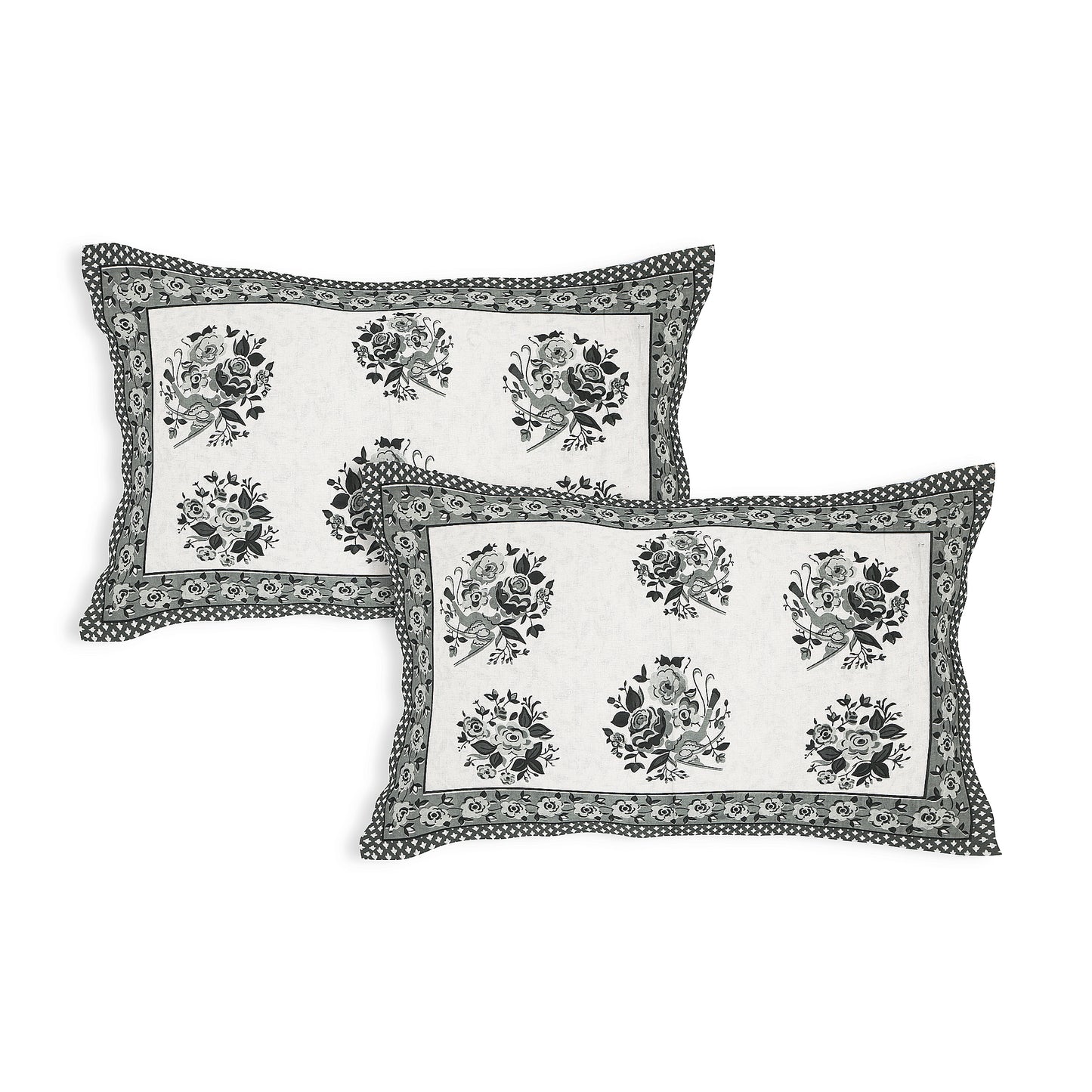 Emerald Ethnic – Premium Cotton Jaipuri Printed Double Bedsheet with 2 Pillow Covers