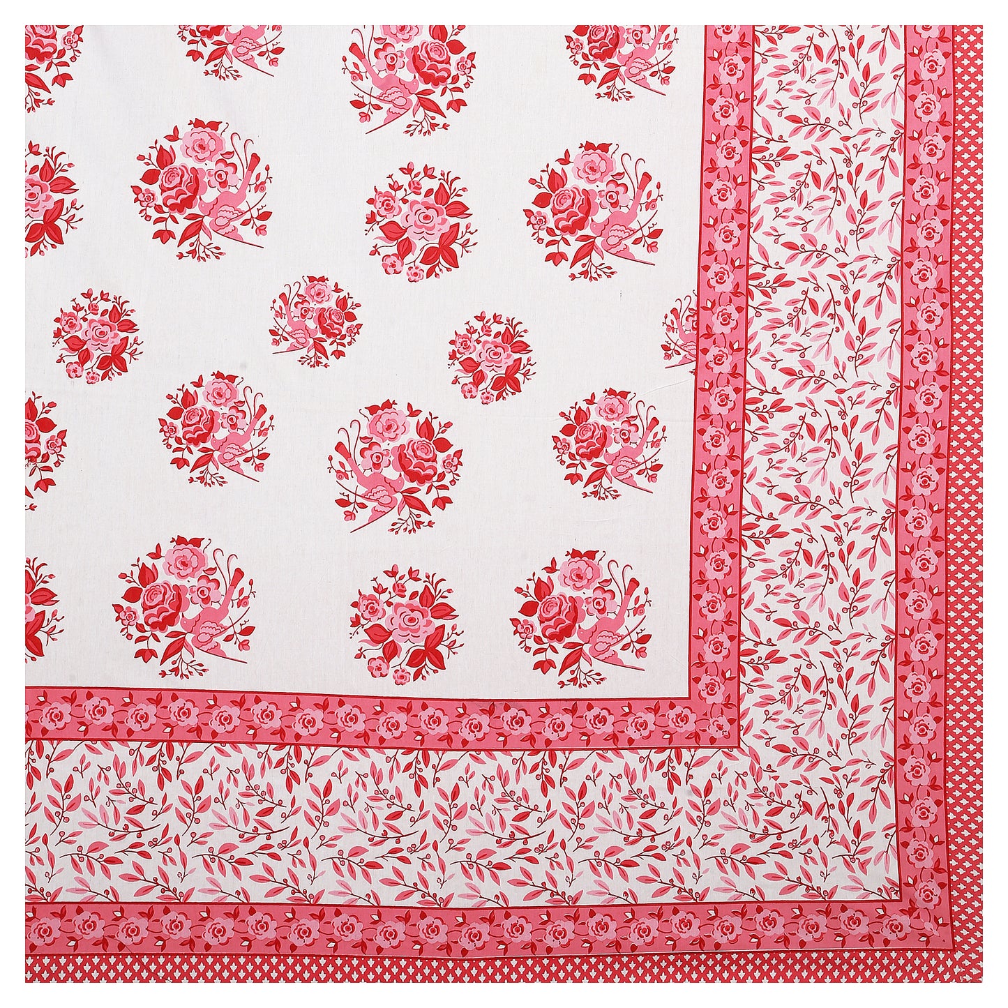 Ethnic Escape – Premium Cotton Jaipuri Printed Double Bedsheet with 2 Pillow Covers