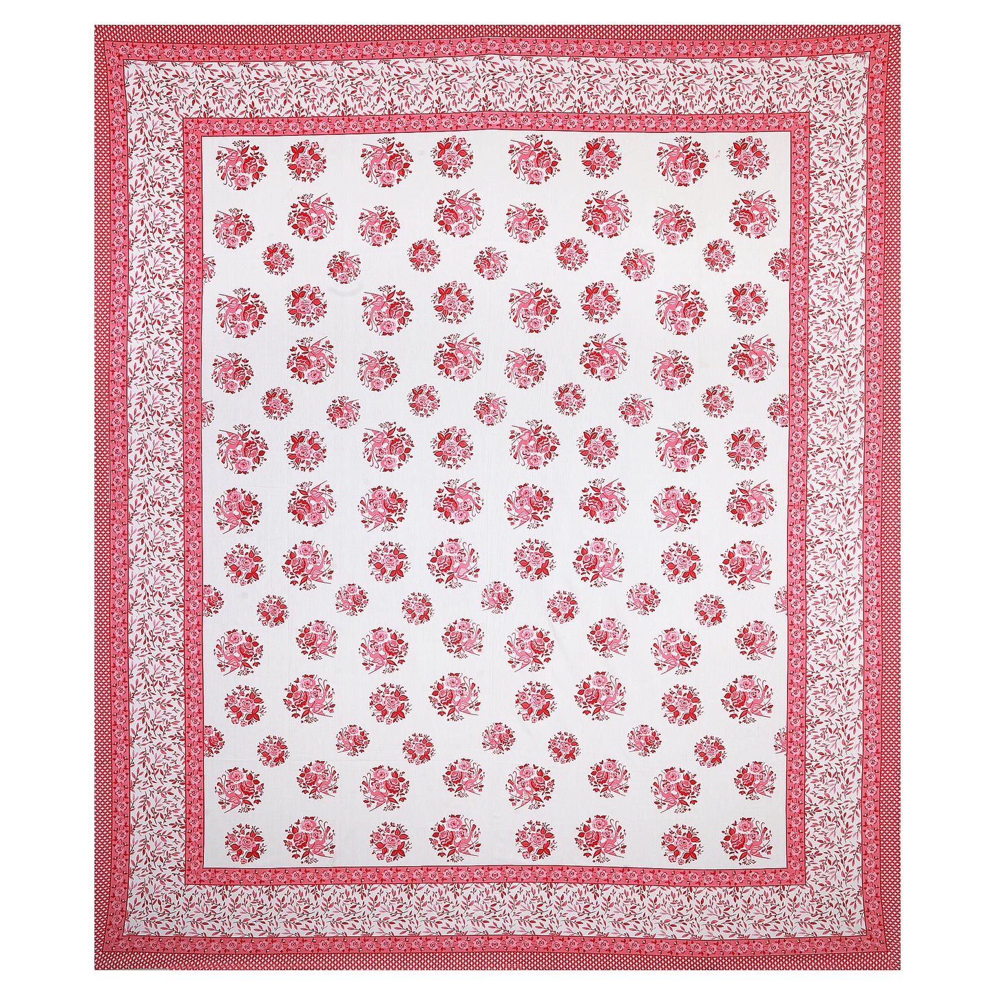 Ethnic Escape – Premium Cotton Jaipuri Printed Double Bedsheet with 2 Pillow Covers
