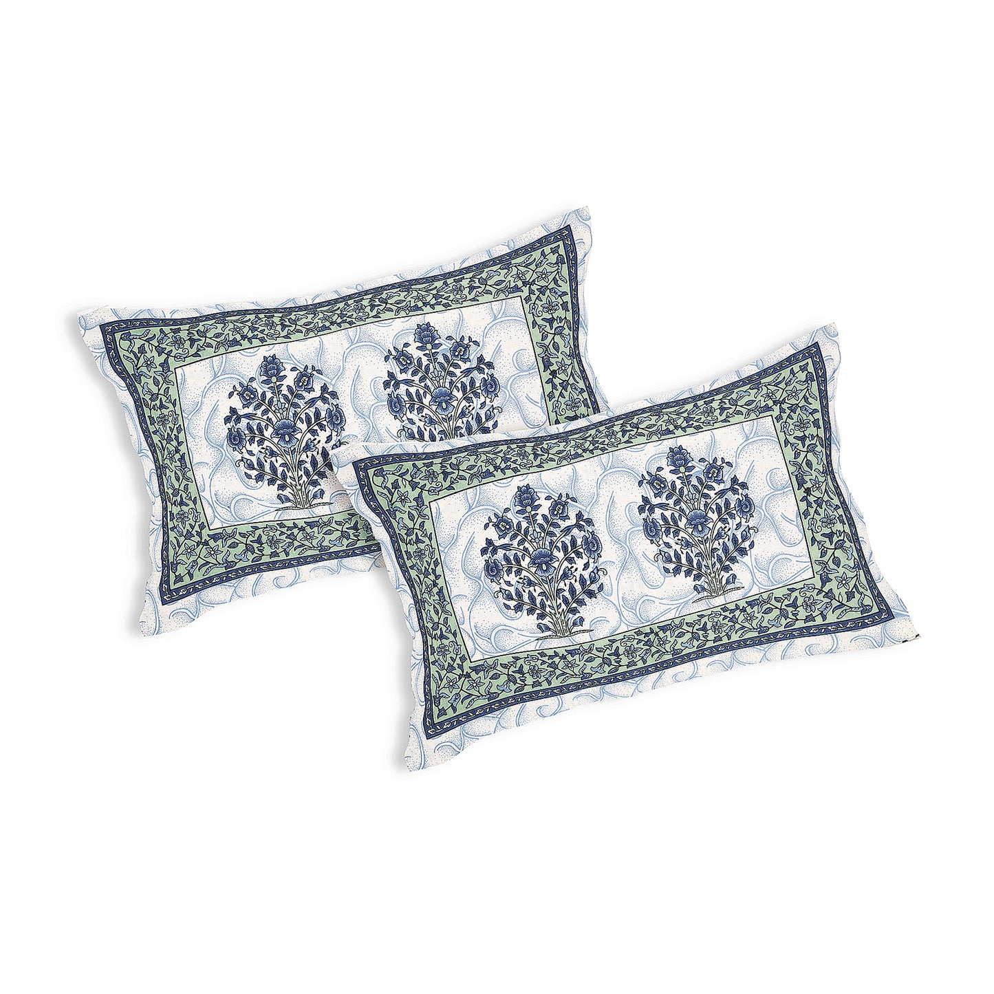 Peacock Pride – Premium Cotton Jaipuri Printed Double Bedsheet with 2 Pillow Covers