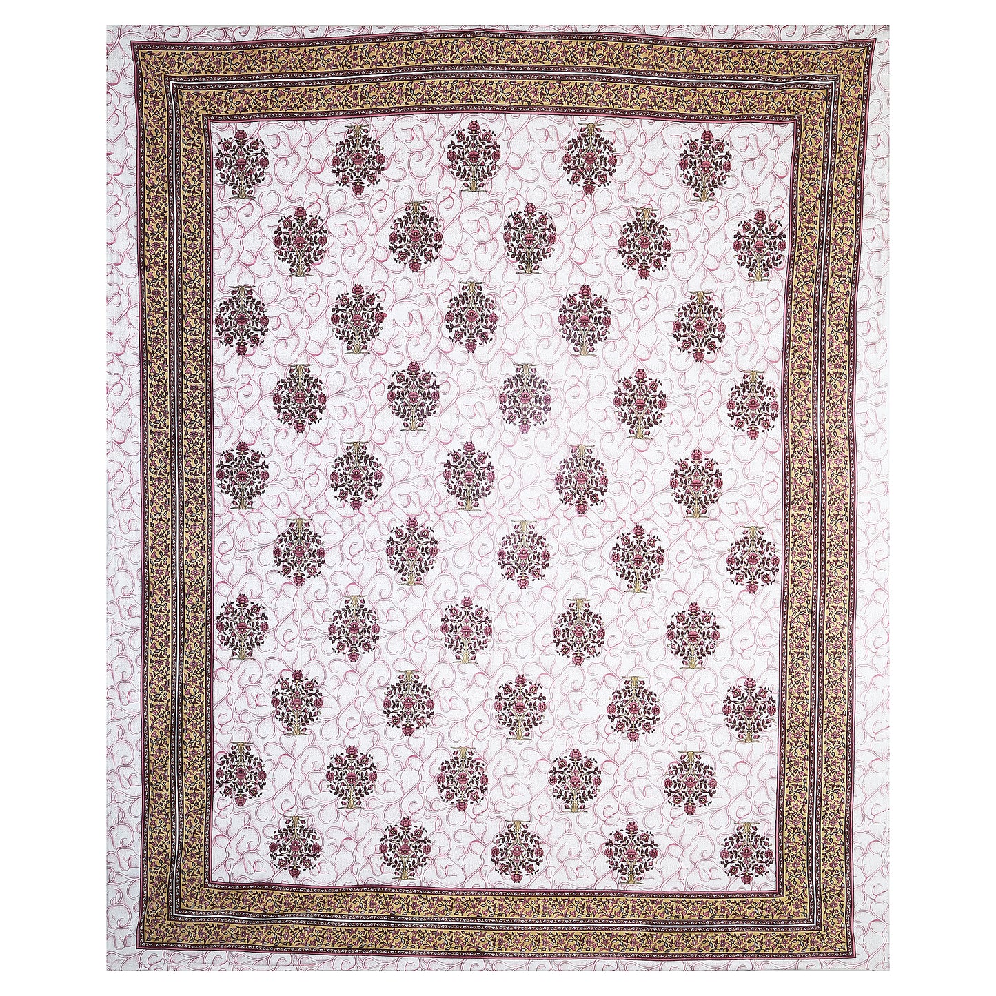 Festive Dream – Premium Cotton Jaipuri Printed Double Bedsheet with 2 Pillow Covers