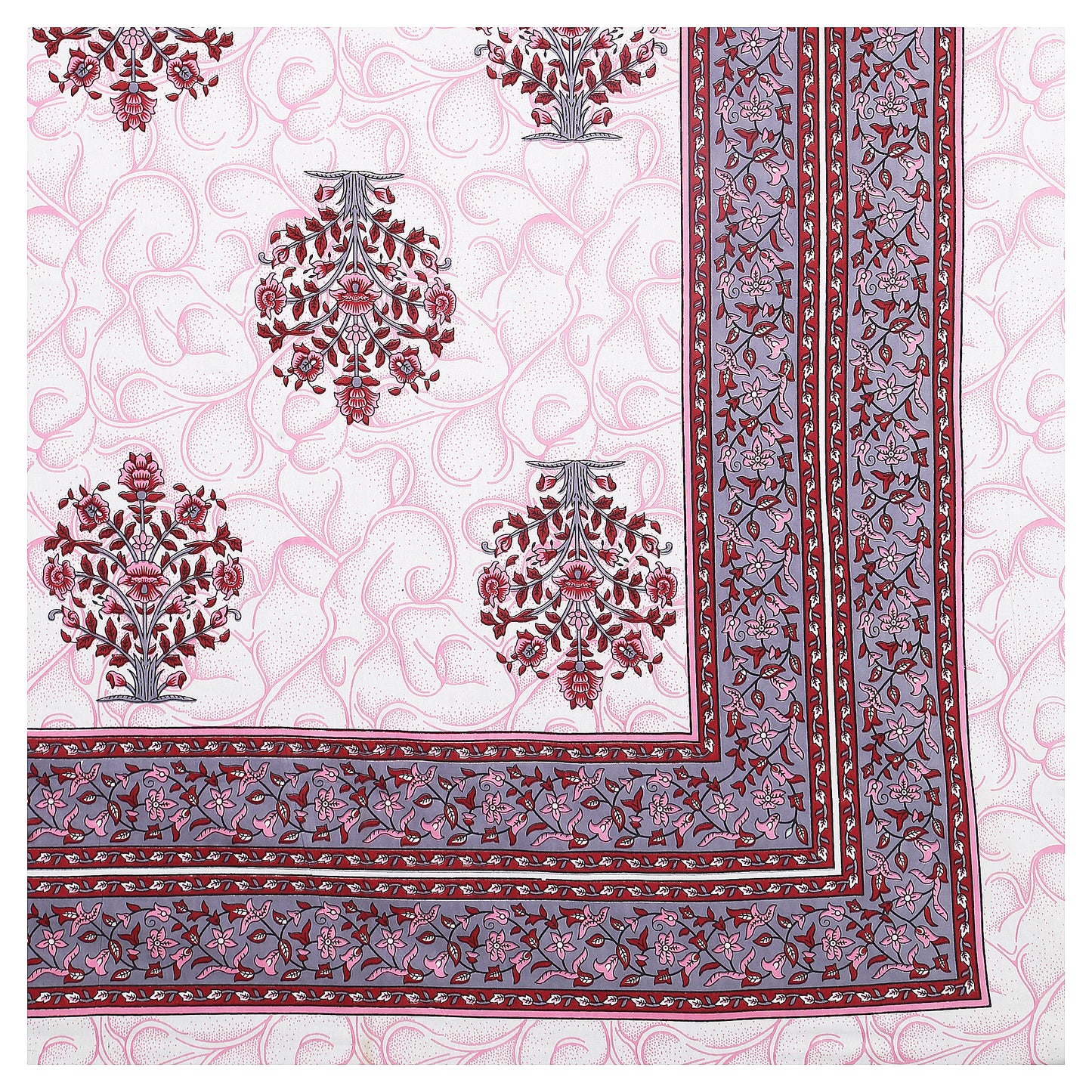 Cultural Comfort – Premium Cotton Jaipuri Printed Double Bedsheet with 2 Pillow Covers