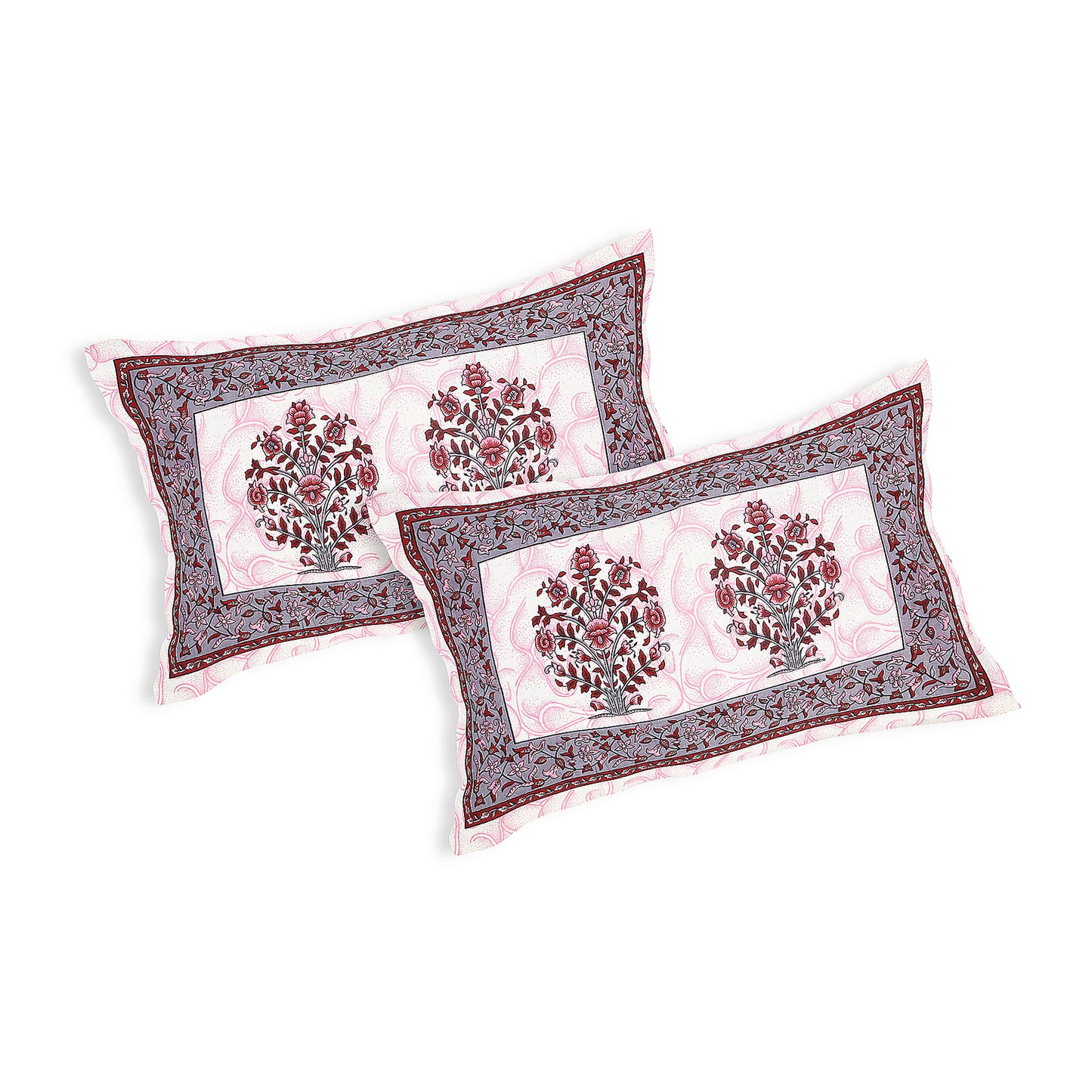 Cultural Comfort – Premium Cotton Jaipuri Printed Double Bedsheet with 2 Pillow Covers