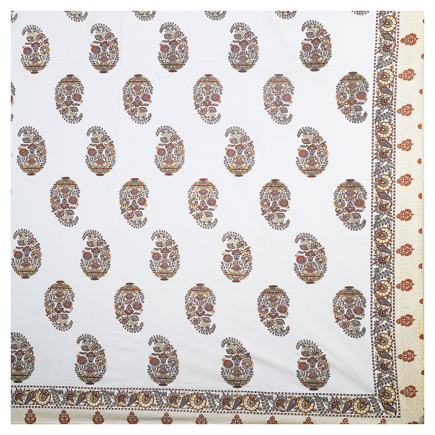 Rajwada Luxe – Premium Cotton Jaipuri Printed Double Bedsheet with 2 Pillow Covers