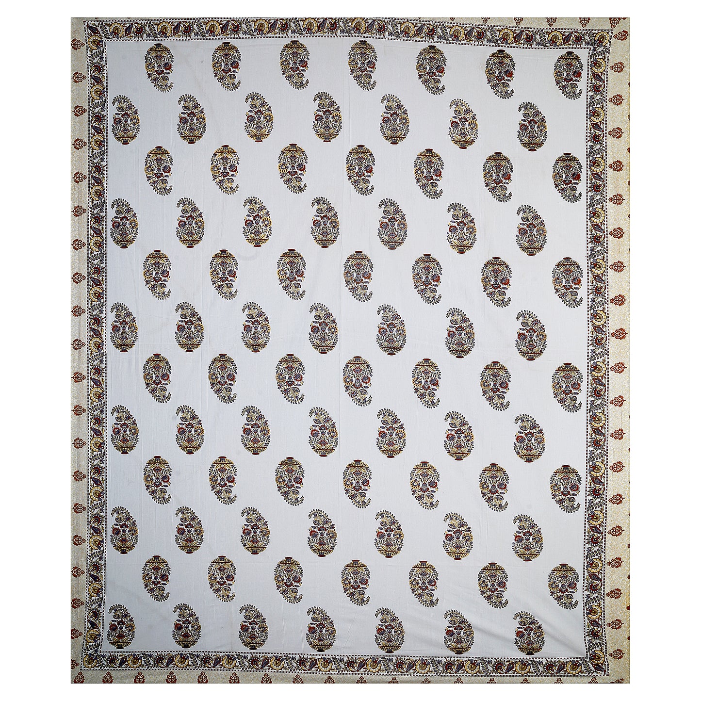Rajwada Luxe – Premium Cotton Jaipuri Printed Double Bedsheet with 2 Pillow Covers