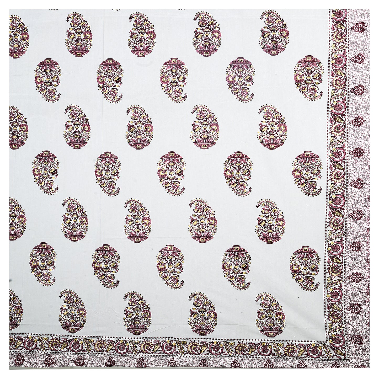 Haveli Charm – Premium Cotton Jaipuri Printed Double Bedsheet with 2 Pillow Covers