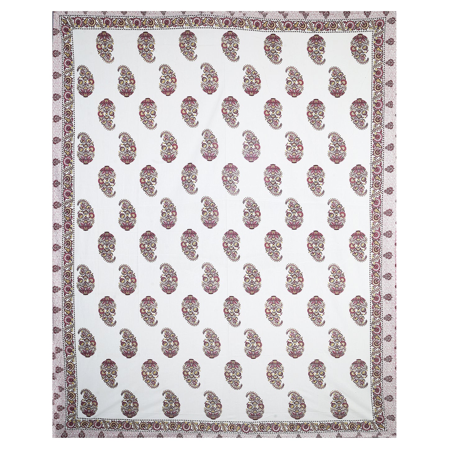 Haveli Charm – Premium Cotton Jaipuri Printed Double Bedsheet with 2 Pillow Covers