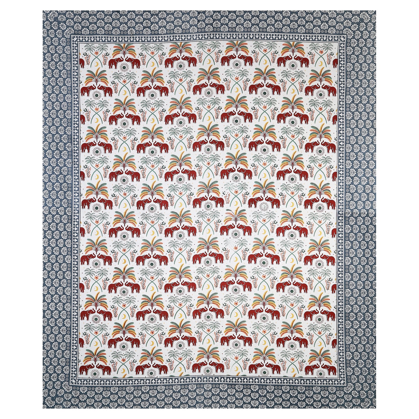 Monsoon Royals – Premium Cotton Jaipuri Printed Double Bedsheet with 2 Pillow Covers