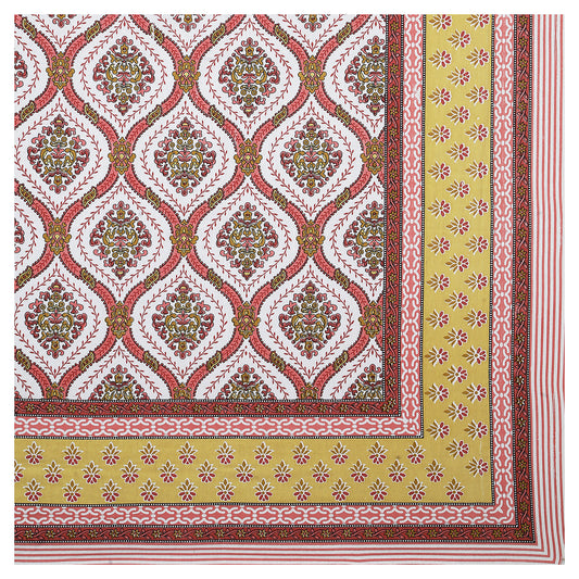 Gulbahar Grace – Premium Cotton Jaipuri Printed Double Bedsheet with 2 Pillow Covers