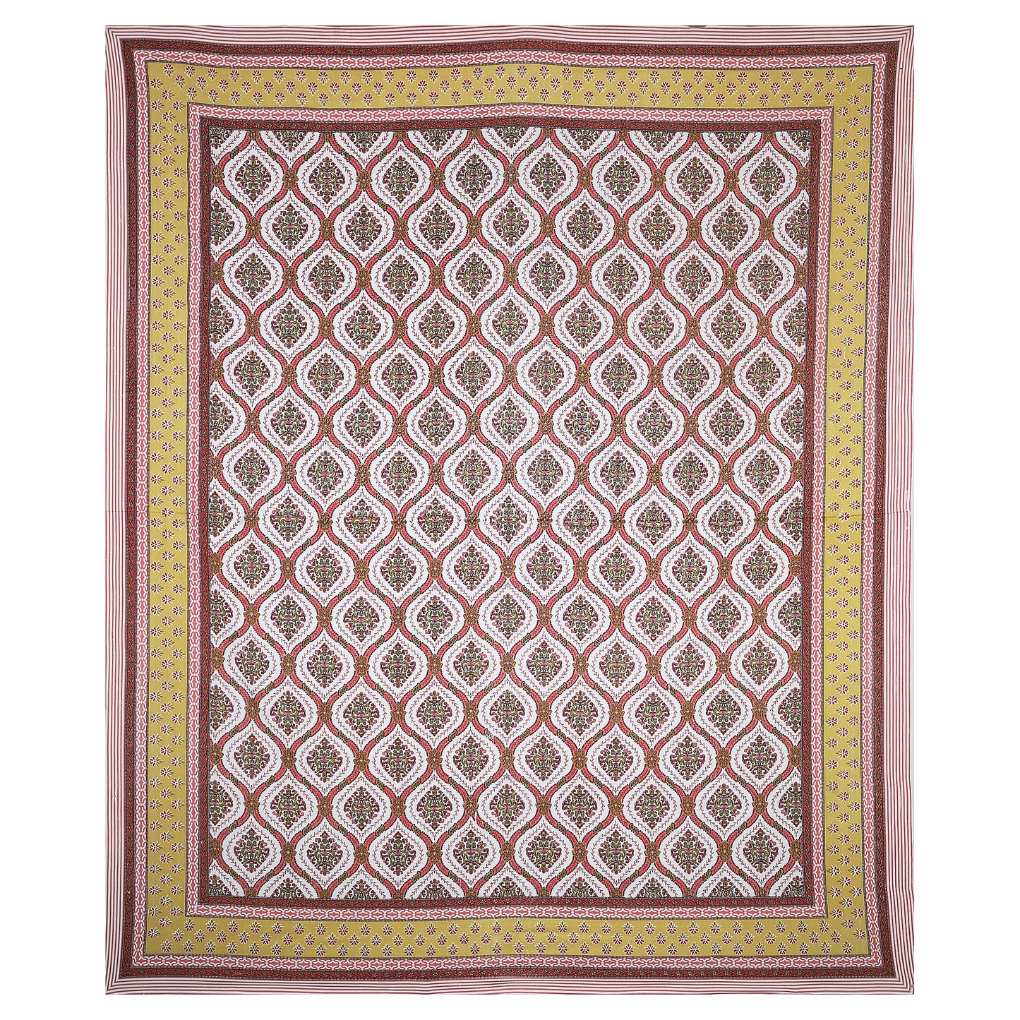 Gulbahar Grace – Premium Cotton Jaipuri Printed Double Bedsheet with 2 Pillow Covers