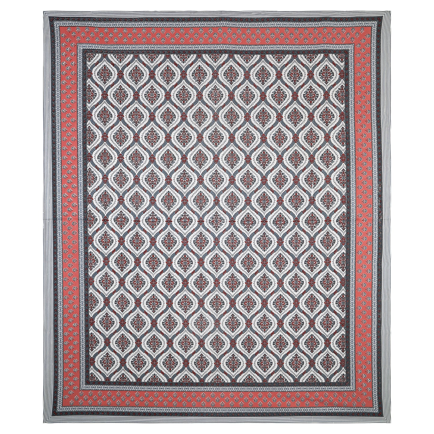 Lotus Charm – Premium Cotton Jaipuri Printed Double Bedsheet with 2 Pillow Covers