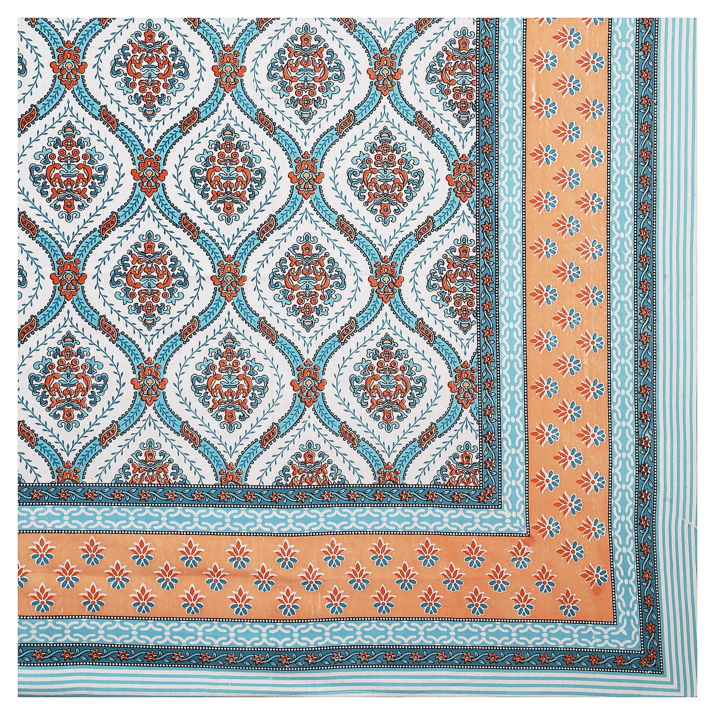 Forest Bloom – Premium Cotton Jaipuri Printed Double Bedsheet with 2 Pillow Covers