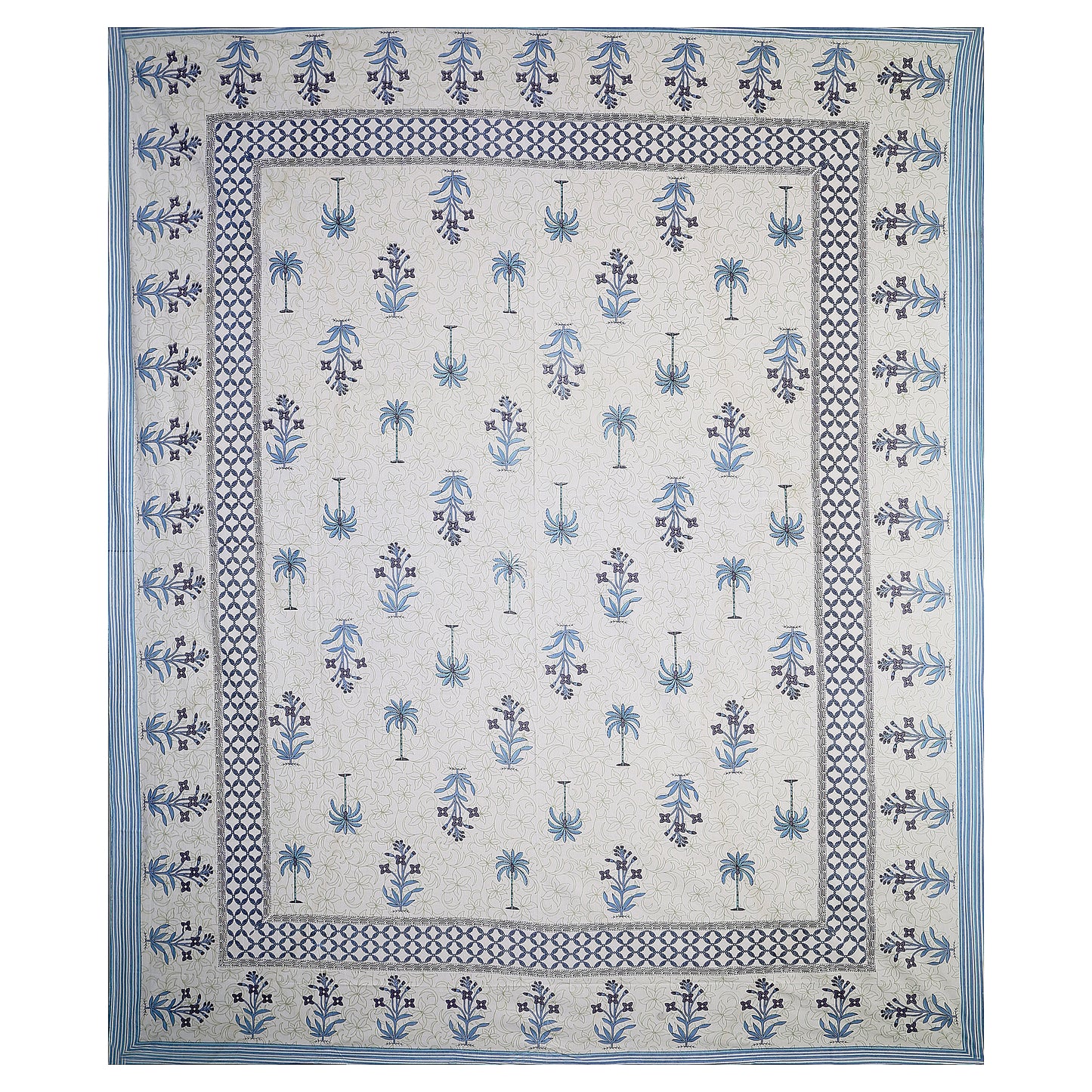 Palm Court – Premium Cotton Jaipuri Printed Double Bedsheet with 2 Pillow Covers