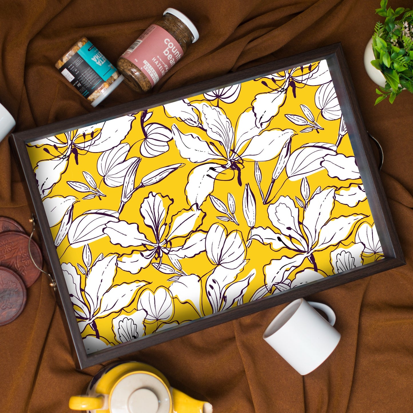Leafy Aura Rectangle Tray