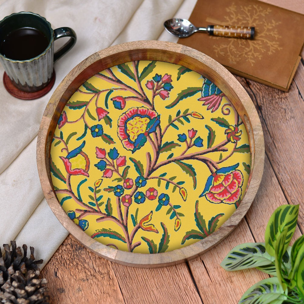 Sunburst Flora Round Tray