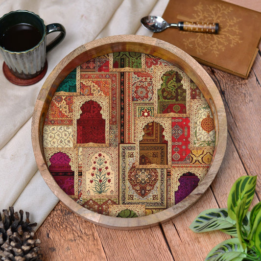Kilim Collage Round Tray