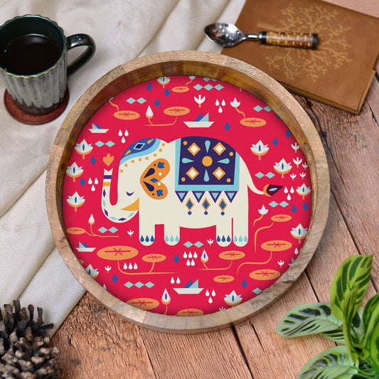 Elephant Odyssey Round Tray