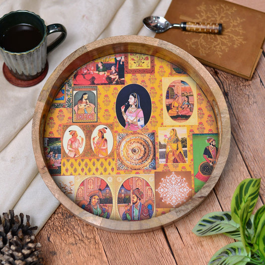 Courtly Canvas Round Tray