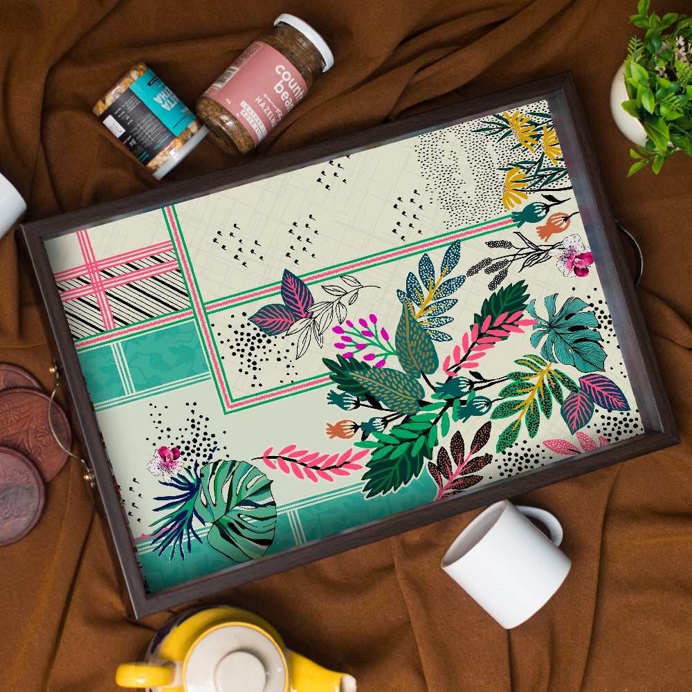 Botanical Grid Rectangle Tray