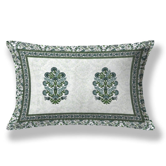 Floral Harmony Sanganeri Single Bedsheet with 1 Pillow Cover Printed Flat Bed Sheet (60" x 90")