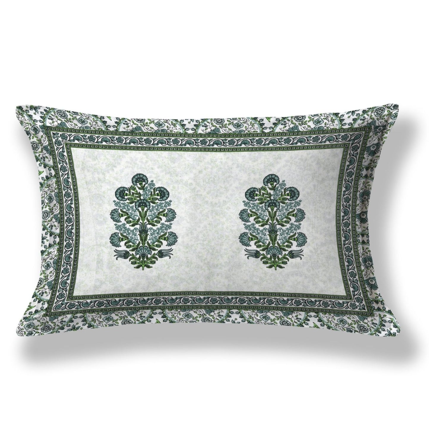 Floral Harmony Sanganeri Single Bedsheet with 1 Pillow Cover Printed Flat Bed Sheet (60" x 90")