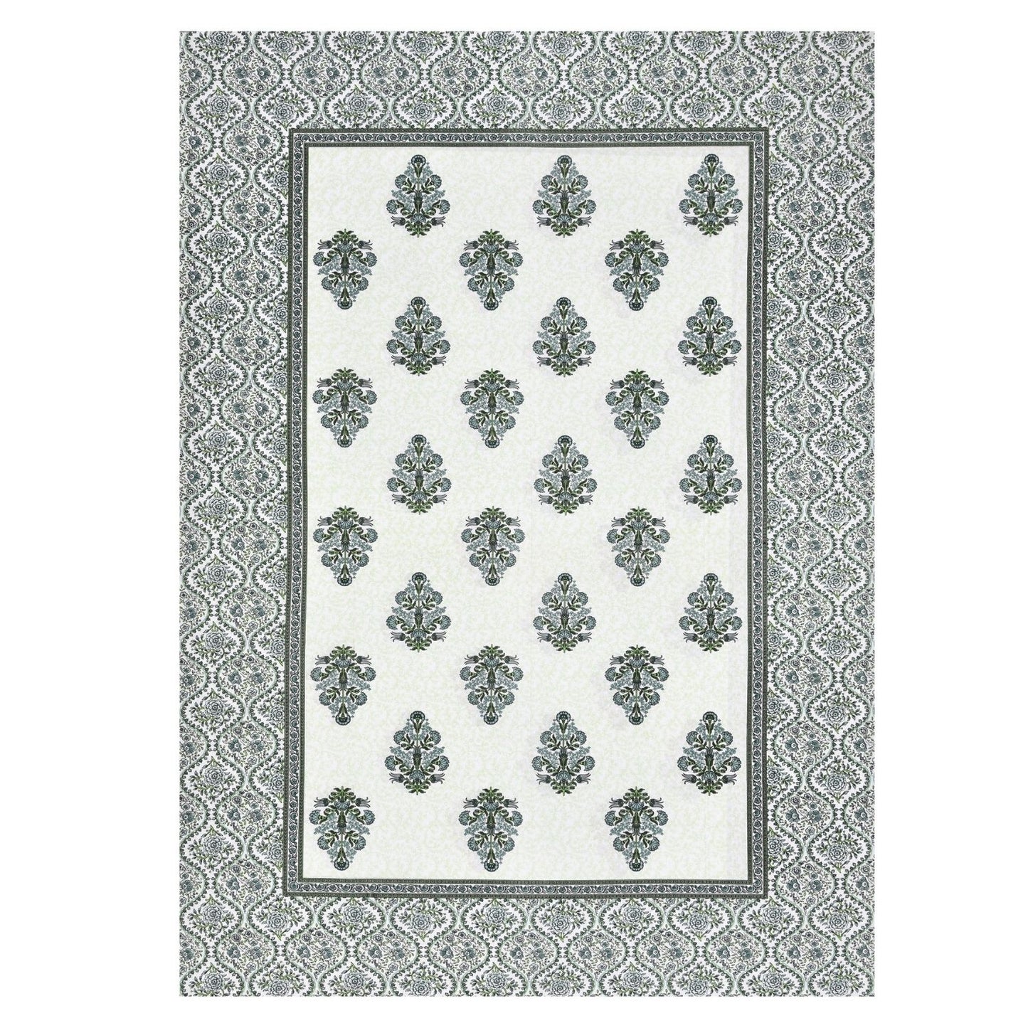 Floral Harmony Sanganeri Single Bedsheet with 1 Pillow Cover Printed Flat Bed Sheet (60" x 90")