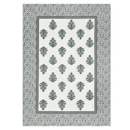 Floral Harmony Sanganeri Single Bedsheet with 1 Pillow Cover Printed Flat Bed Sheet (60" x 90")
