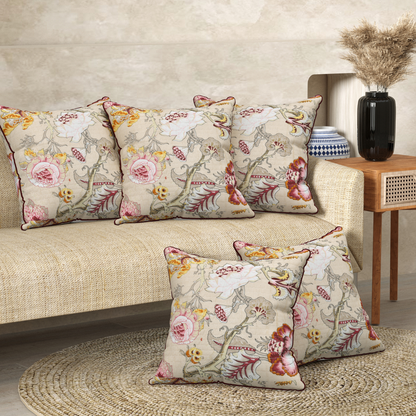 Gul Rohi Anokhi Cotton Cushion Covers - 16x16 Inches