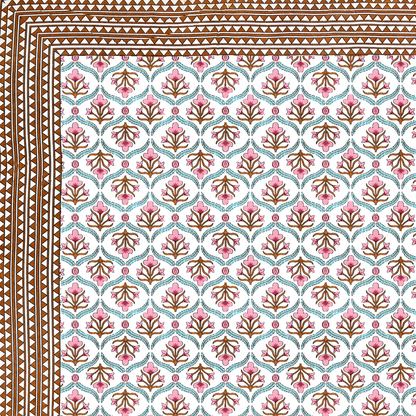 Kalakriti Satrangi Botanica Pure Cotton Double Bedsheet with 2 Pillow Covers