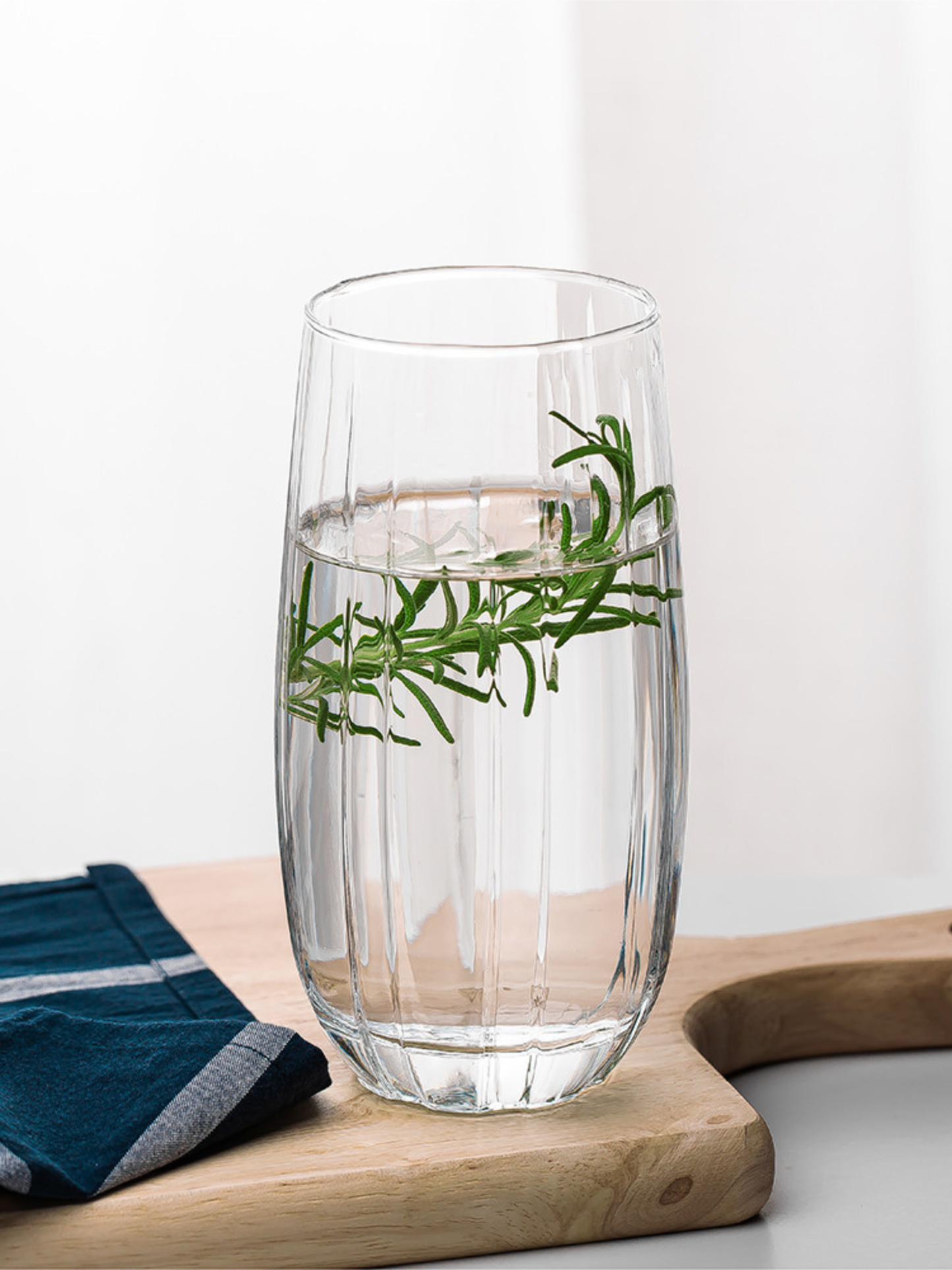 Luxe Tall Ribbed Glass Set Of 6 (400 ML)