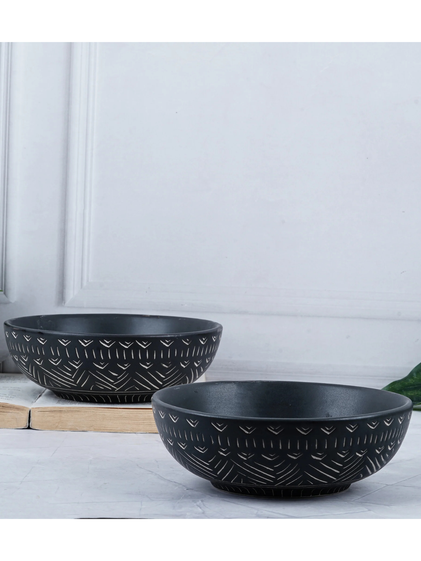 Night Sky Textured Ceramic Bowls