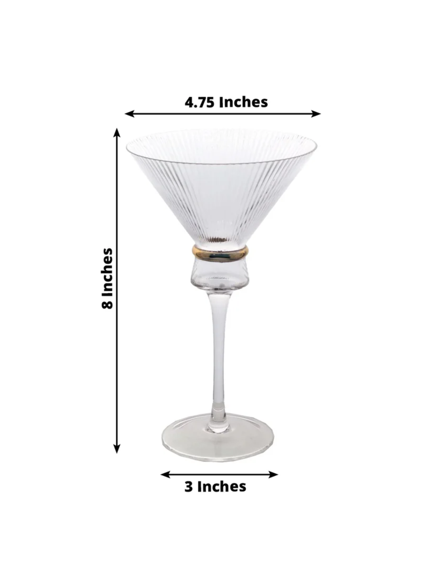Aurora Ribbed Martini Glass