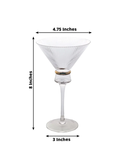 Aurora Ribbed Martini Glass (Set of 6)