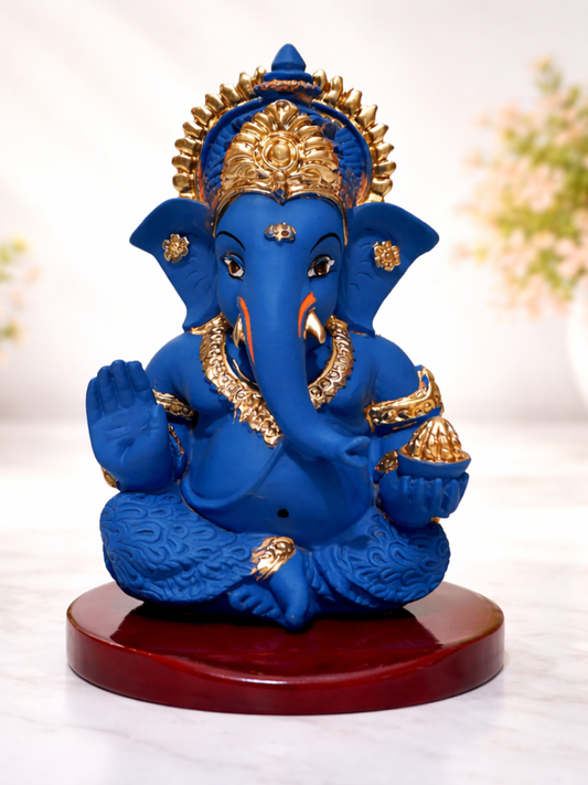 Royal Blue Ganesha Idol