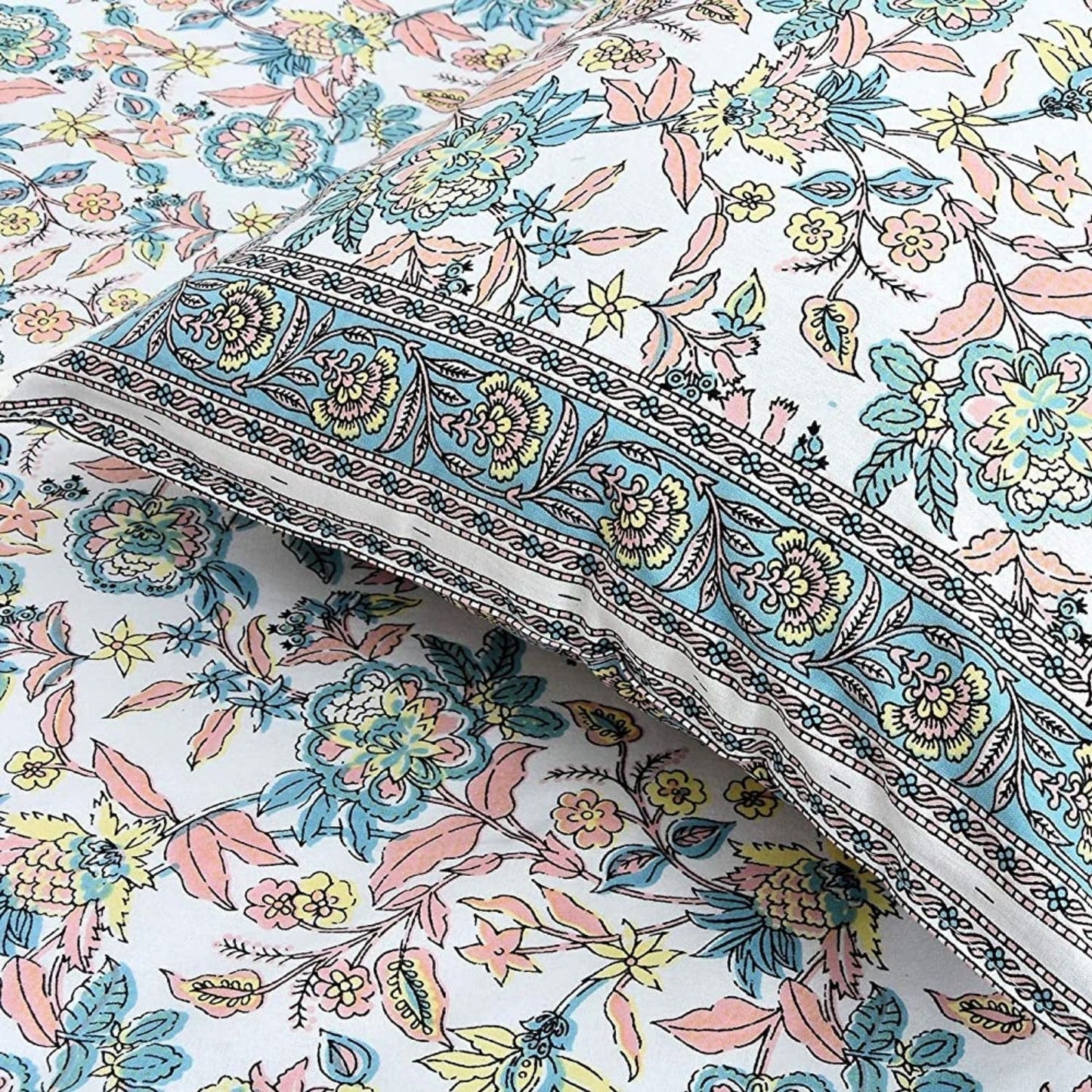 Jaipur Blossom Tale – Ethnic Jaipuri Printed Bedsheet Set with Pillow Covers