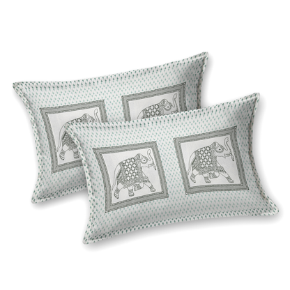 Kalakriti Royal March Pure Cotton Double Bedsheet with 2 Pillow Covers