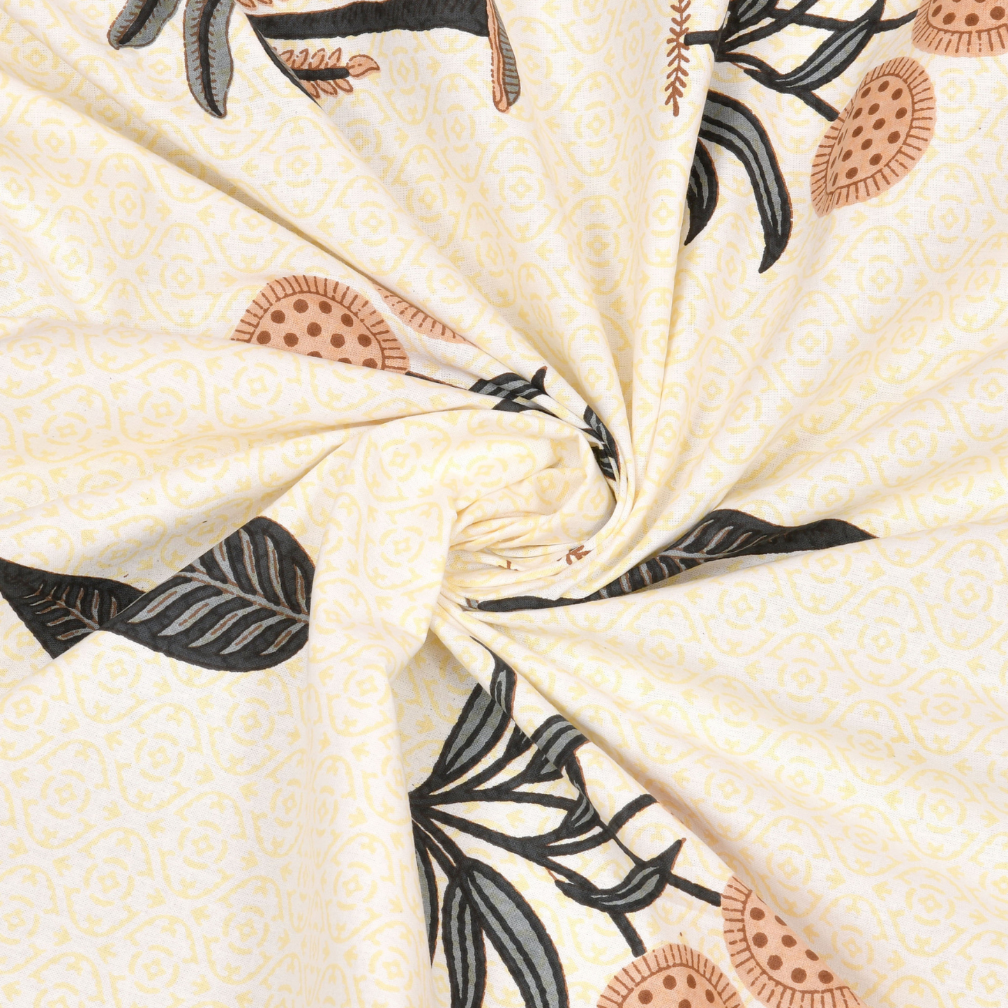 Gulmohar Tropical Harmony Pure Cotton Double Bedsheet with 2 Pillow Covers