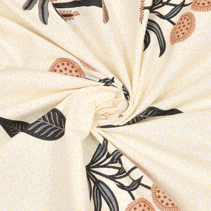 Gulmohar Tropical Harmony Pure Cotton Double Bedsheet with 2 Pillow Covers