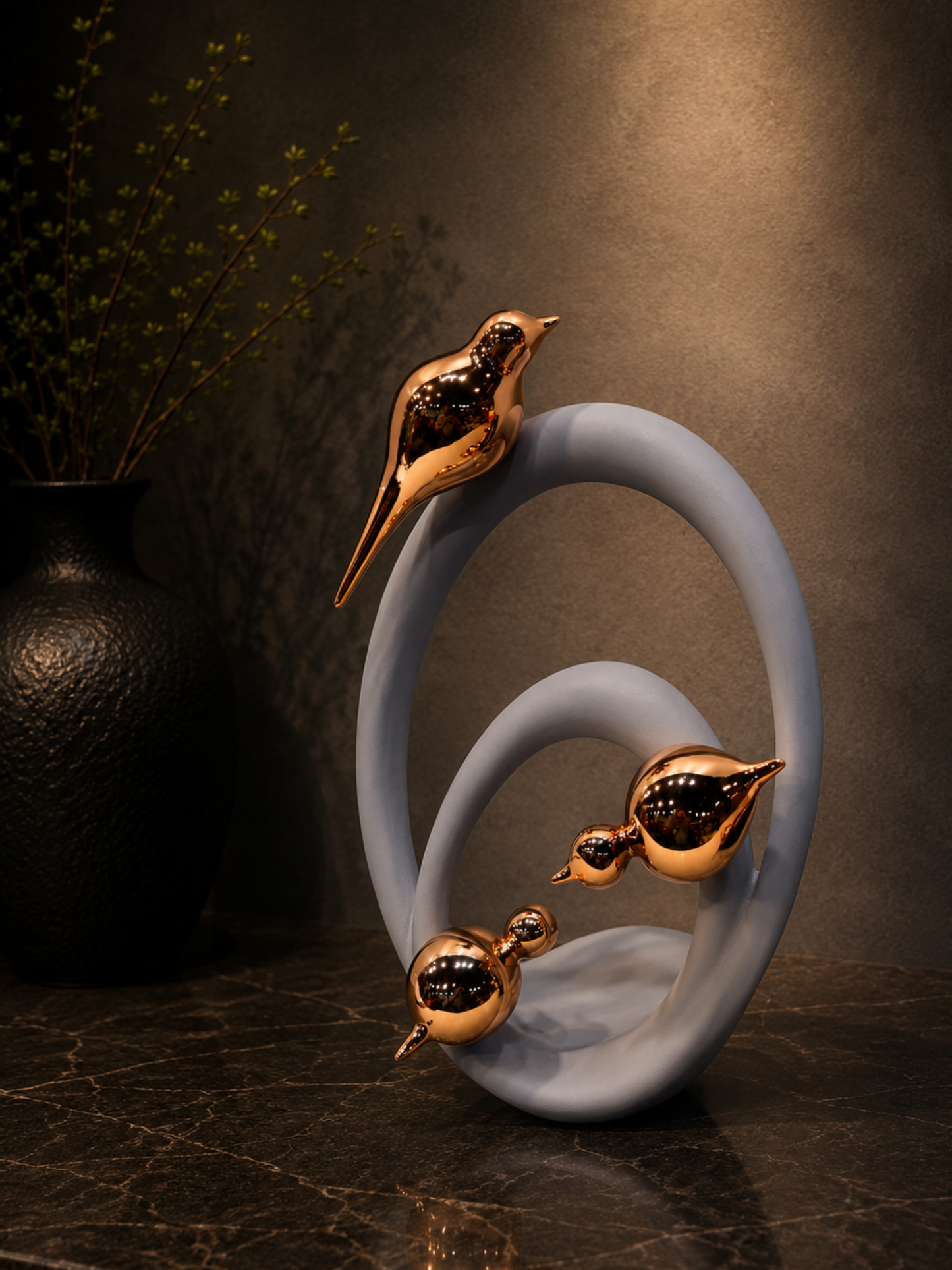 Golden Birds Harmony Showpiece