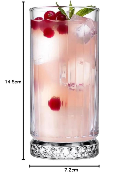 Crystal Tall Ribbed Glass 435 ML (Set Of 6)