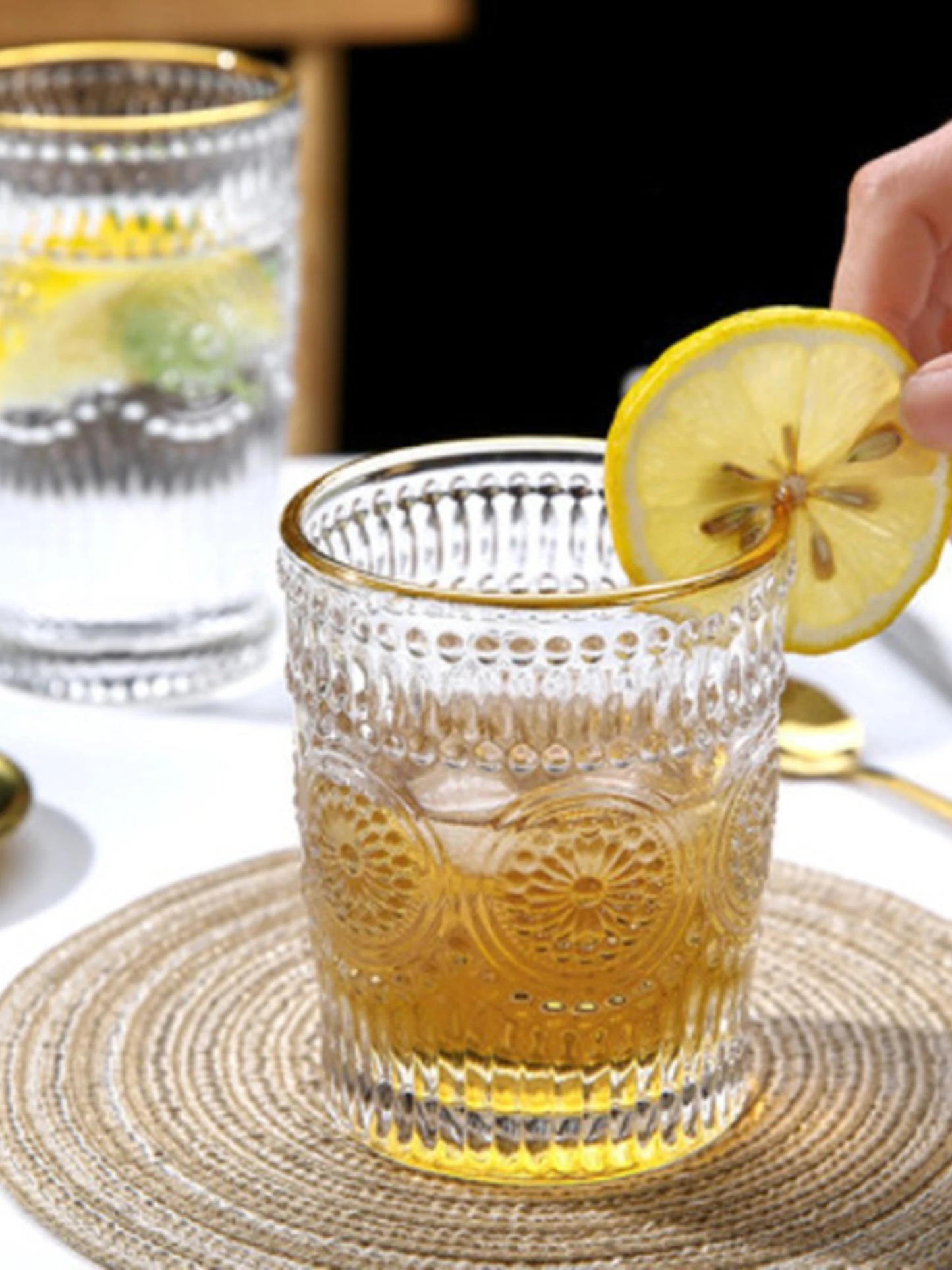Royal Etched Ribbed Glass