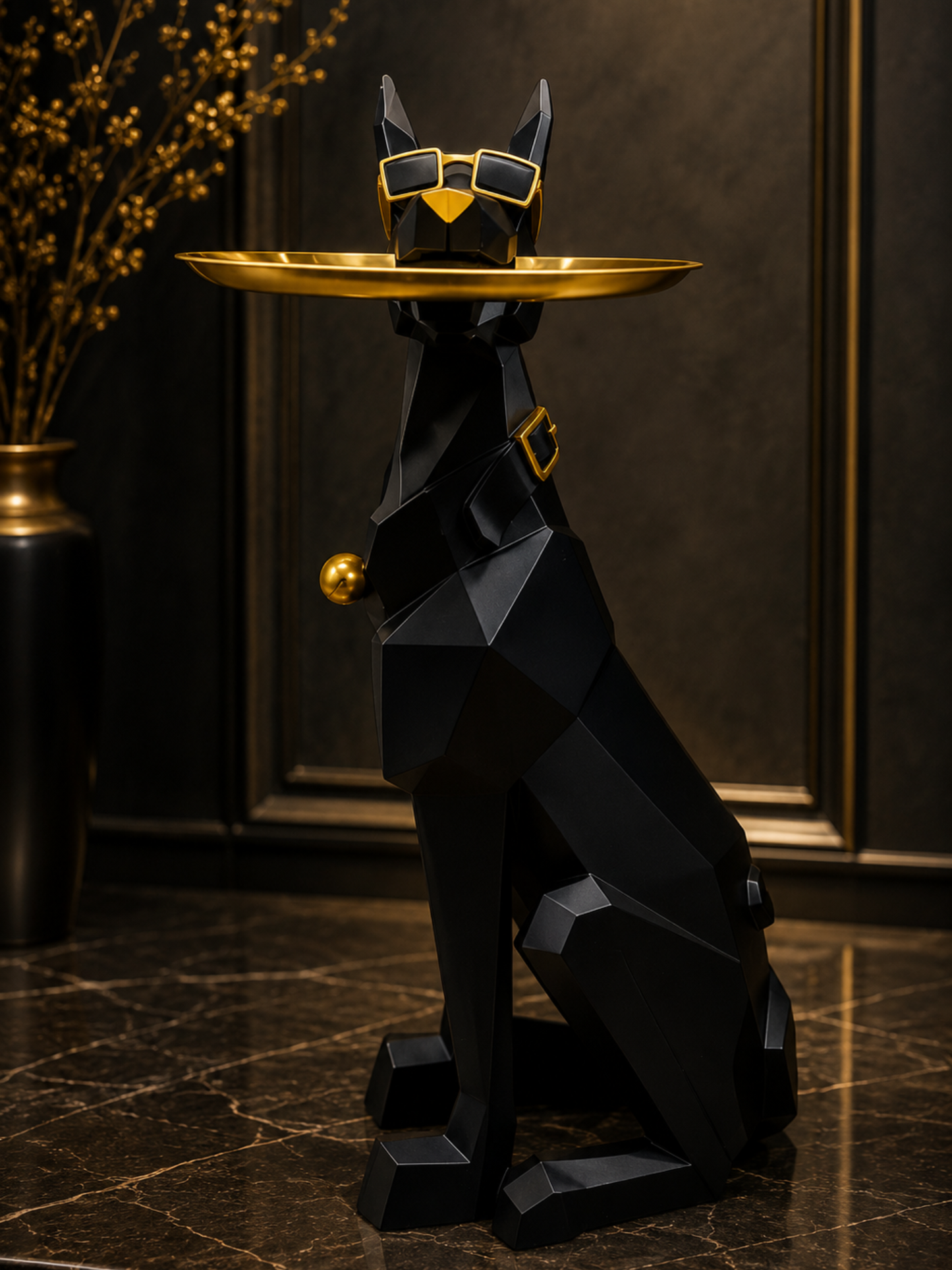Luxury Dog Butler Tray Showpiece