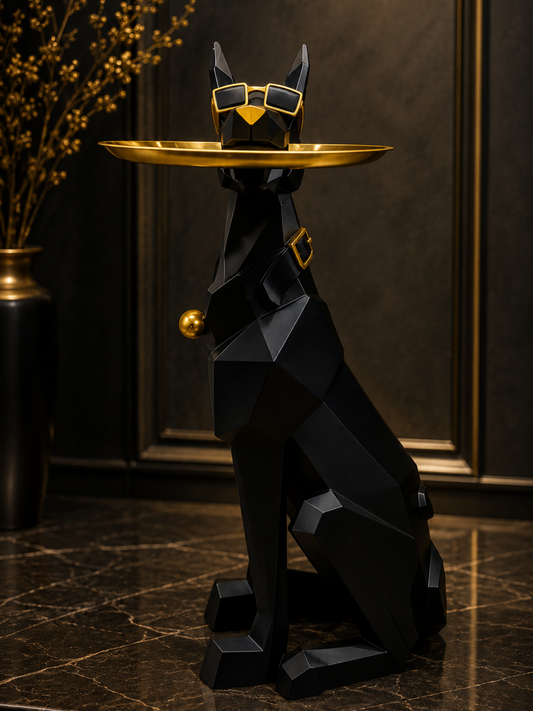 Luxury Dog Butler Tray Showpiece