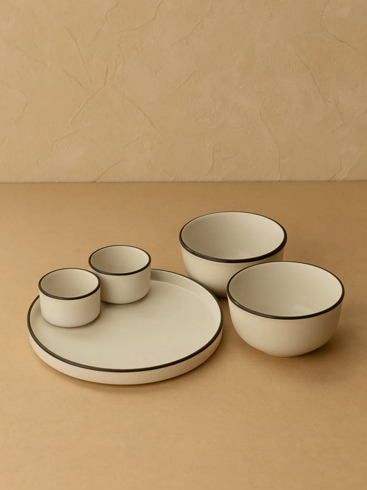 Studio Rim Stoneware Dinner Set – 8 Inch