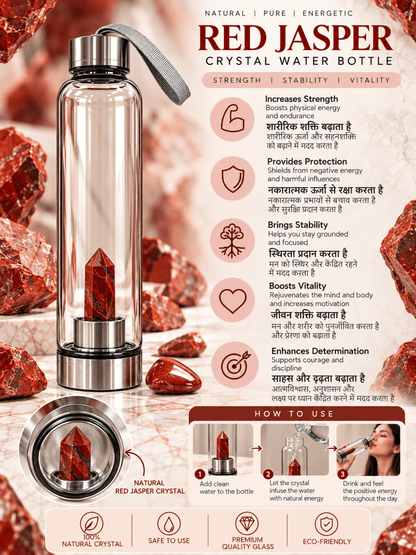 Red Jasper Crystal Water Bottle