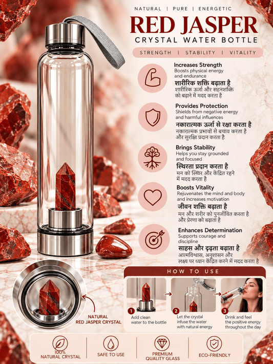 Red Jasper Crystal Water Bottle