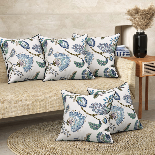 Serene Garden Anokhi Cotton Cushion Covers - 16x16 Inches