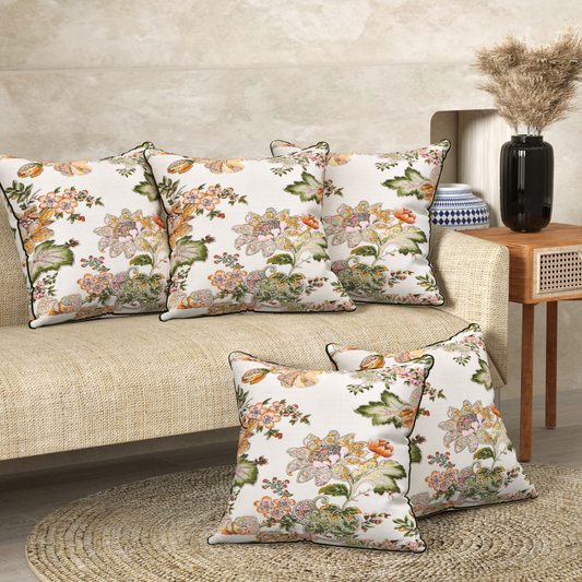 Spring Soirée Anokhi Cotton Cushion Covers - 16x16 Inches