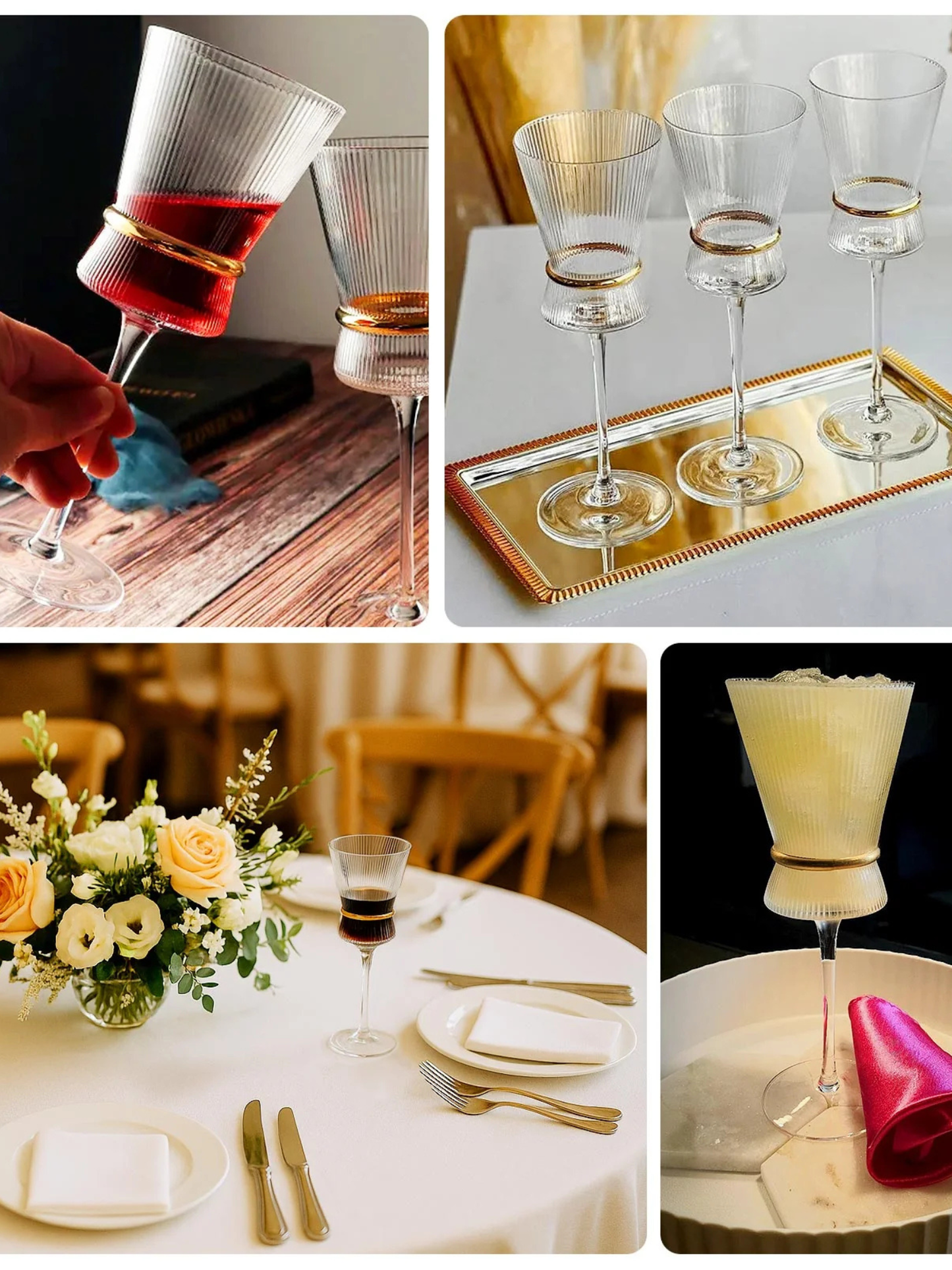 Celeste Ribbed Wine Glass